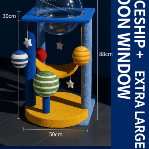 Spaceship + Moon Window Cat Tower
