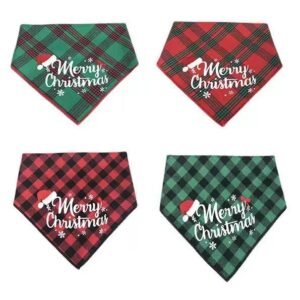 Christmas Plaid Pet Bandana – "Merry Christmas" Edition