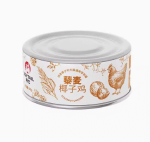 JoyTail 啾它 四季椰子鸡犬猫通用零食罐(藜麦椰子鸡) Four-Season Coconut Chicken Canned Treat for Dogs & Cats – Broccoli & Coconut Chicken (85g)