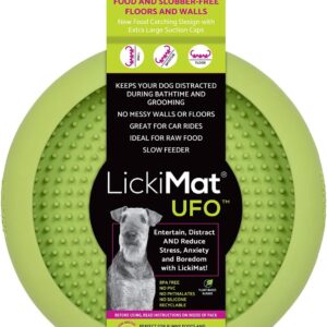 LickiMat Dog UFO Slow Feeder Bowl – Green