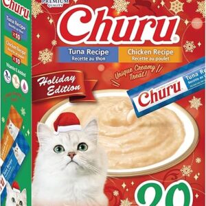 INABA Cat Churu Puree Tuna and Chicken Varieties Box 20P Holiday Edition