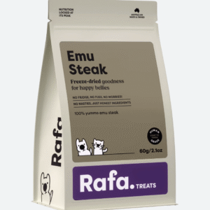 RAFA Raw Freeze-Dried Treats | Human-Grade Emu Steak