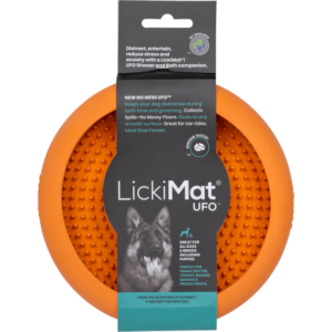 LickiMat Dog UFO Slow Feeder Bowl – Orange