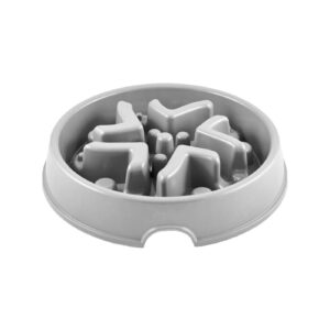 All Fur You Dog Bamboo Slow Feeder Bowl – Grey