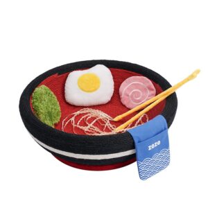 Ramen Bowl Cat Scratcher with Plush Toys & Chopsticks