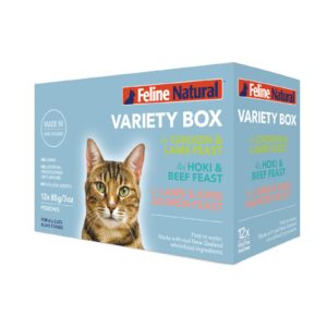Feline Natural Variety Box Cat Food 85g x 12 – Grain-Free Multi Flavour Wet Pouches