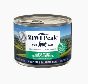 ZIWI Peak Lamb with Venison wet cat food 185g x 12 cans grain free high protein New Zealand recipe