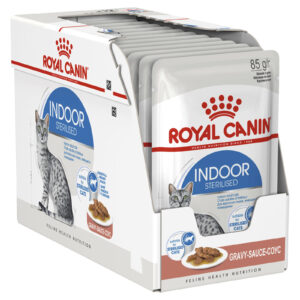 Royal Canin Indoor Sterilised Adult In Gravy Pouches Wet Cat Food 85g x 12