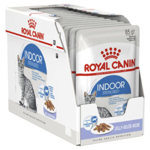 Royal Canin Indoor Sterilised In Jelly Wet Cat Food 85g x 12 for adult indoor cats